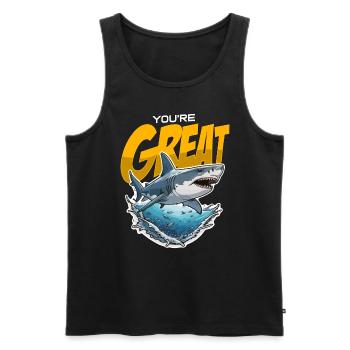 Shark Hunting You're Great Loves Fossil Hunting - Men's Premium Organic Tank Top - black - Front - Michal (187cm)