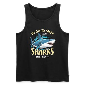 Chasse au requin pour s’endormir I Chasse aux fossiles - Débardeur bio Premium Homme - noir - Devant - Michal (187cm)
