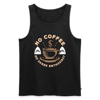 Shark Enthusiast No Coffee Freediving Coffee Lover - Men's Premium Organic Tank Top - black - Front - Michal (187cm)
