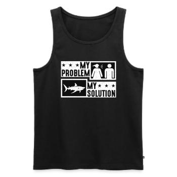 Shark Enthusiast My Problem My Pictogram Dad Mom - Men's Premium Organic Tank Top - black - Front - Michal (187cm)