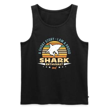 Shark Enthusiast A Short Story I Am Oceanologist - Men's Premium Organic Tank Top - black - Front - Michal (187cm)