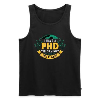 Environmental Scientist I Have A PhD Agriculturist - Men's Premium Organic Tank Top - black - Front - AI Model Male 178 light (178cm)