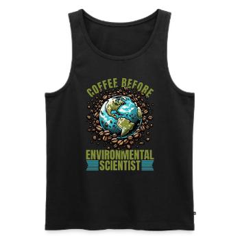 Environmental Scientist Coffee Biologist Coffee - Men's Premium Organic Tank Top - black - Front - AI Model Male 178 light (178cm)