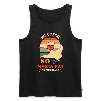 Manta Rays No Coffee No Marine Life Coffee Lover - Männer Premium Bio Tank Top - Schwarz - Vorne - Michal (187cm)