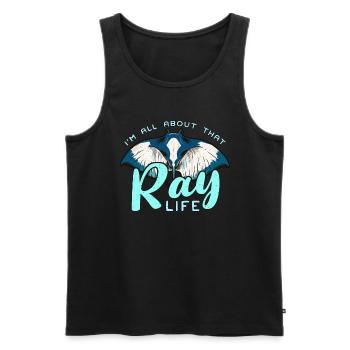 Manta Rays I'm All About That Ray Life Freediving - Männer Premium Bio Tank Top - Schwarz - Vorne - Michal (187cm)