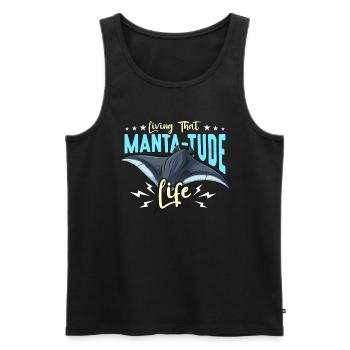 Manta Rays Living That Manta-tude Life Marine Life - Men's Premium Organic Tank Top - black - Front - Michal (187cm)
