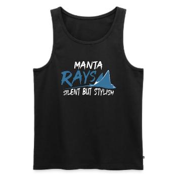 Manta Rays Silent But Stylish Marine Life Swimmer - Männer Premium Bio Tank Top - Schwarz - Vorne - Michal (187cm)