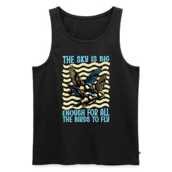 Bird Enthusiast The Sky Is Big Enough Ornithology - Männer Premium Bio Tank Top - Schwarz - Vorne - Michal (187cm)