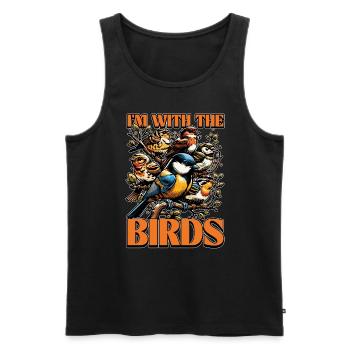 Bird Enthusiast I'm With The Birds Ornithologist - Men's Premium Organic Tank Top - black - Front - Michal (187cm)