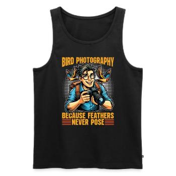 Bird Photography Because Feathers Nature Lover - Männer Premium Bio Tank Top - Schwarz - Vorne - AI Model Male 178 light (178cm)