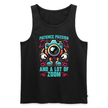 Bird Photography Patience Passion And Birdwatching - Men's Premium Organic Tank Top - black - Front - Michal (187cm)