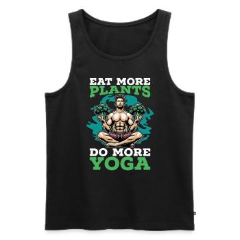 Vegetarian Eat More Plants Loves Vegan Lifestyle - Men's Premium Organic Tank Top - black - Front - Michal (187cm)