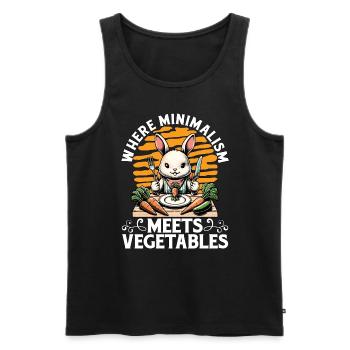 Vegetarian Where Minimalism Meets Healthy Eating - Männer Premium Bio Tank Top - Schwarz - Vorne - AI Model Male 178 light (178cm)