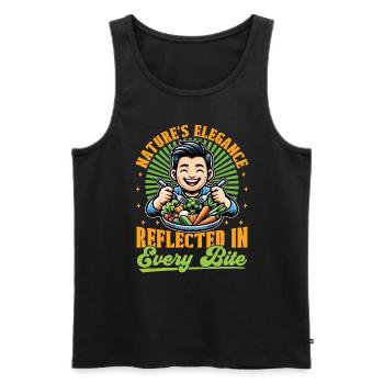 Vegetarian Nature's Elegance Reflected Veganism - Männer Premium Bio Tank Top - Schwarz - Vorne - AI Model Male 178 light (178cm)