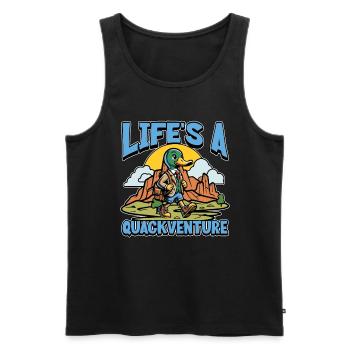 Mallard Duck Life's A Quackventure Duck Hunting - Männer Premium Bio Tank Top - Schwarz - Vorne - AI Model Male 178 light (178cm)