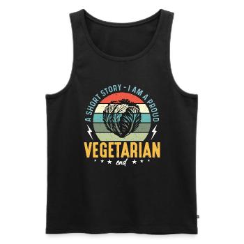 Végétarien Une petite histoire Je suis un fier nutritionniste - Débardeur bio Premium Homme - noir - Devant - AI Model Male 178 light (178cm)