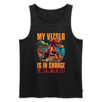My Vizsla Is In Charge Pet Owner Animal Lover - Men's Premium Organic Tank Top - black - Front - Michal (187cm)