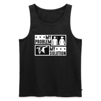 Mallard Duck My Problem My Solution Pictogram Mom - Men's Premium Organic Tank Top - black - Front - Michal (187cm)