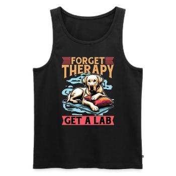 Labrador Retriever Forget Therapy Get Animal Lover - Men's Premium Organic Tank Top - black - Front - Michal (187cm)