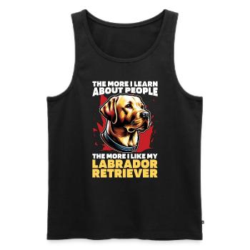Labrador Retriever The More I Learn Labrador Dog - Men's Premium Organic Tank Top - black - Front - Michal (187cm)