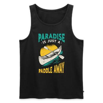 Le paradis du canoë n’est qu’à une pagaie de la navigation de plaisance - Débardeur bio Premium Homme - noir - Devant - Michal (187cm)