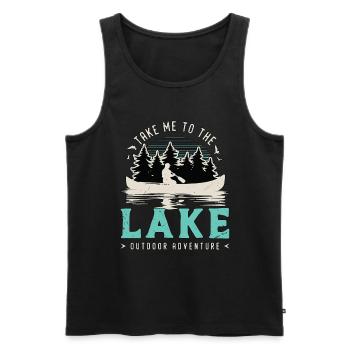 Canoë Emmène-moi au lac Kayak en plein air Rameur - Débardeur bio Premium Homme - noir - Devant - Michal (187cm)