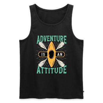 L’aventure en canoë est une attitude de canoë-kayakiste rameur - Débardeur bio Premium Homme - noir - Devant - Michal (187cm)