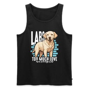 Labrador Retriever Labs Too Much Love Dog Owner - Men's Premium Organic Tank Top - black - Front - Michal (187cm)