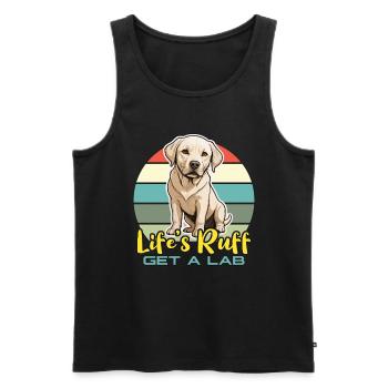 Labrador Retriever Life's Ruff Get A Lab Pet Owner - Men's Premium Organic Tank Top - black - Front - Michal (187cm)
