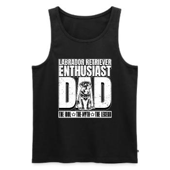 Labrador Retriever Passionné Papa L’éleveur de chiens - Débardeur bio Premium Homme - noir - Devant - Michal (187cm)