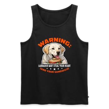 Avertissement Labrador Retriever Labrador peut être propriétaire d’un animal de compagnie - Débardeur bio Premium Homme - noir - Devant - AI Model Male 178 light (178cm)