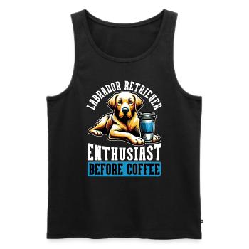 Passionné de Labrador Retriever avant éleveur de chiens - Débardeur bio Premium Homme - noir - Devant - Michal (187cm)