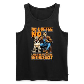 Labrador Retriever Sans Café Chien Sports Café - Débardeur bio Premium Homme - noir - Devant - Michal (187cm)