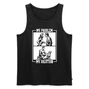 Labrador Retriever My Problem My Pictogram Dad Mom - Men's Premium Organic Tank Top - black - Front - Michal (187cm)
