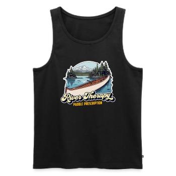 Canoeing River Therapy Paddle Prescription Boating - Men's Premium Organic Tank Top - black - Front - Michal (187cm)