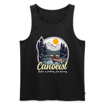 canoë-kayak Maître de la pagaie Aime faire du nautisme - Débardeur bio Premium Homme - noir - Devant - Michal (187cm)