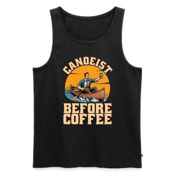 Canoeist Before Coffee Rower Coffee Lover Canoeing - Men's Premium Organic Tank Top - black - Front - Michal (187cm)