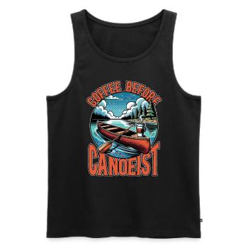 Canoeing Coffee Before Rower Coffee Lover Canoeist - Men's Premium Organic Tank Top - black - Front - Michal (187cm)