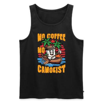 Canoë Pas de café Pas de navigation de plaisance Rameur Amateur de café - Débardeur bio Premium Homme - noir - Devant - Michal (187cm)