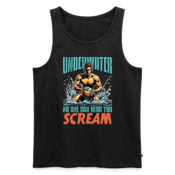 Water Polo Underwater No One Can Hear You Diving - Männer Premium Bio Tank Top - Schwarz - Vorne - Michal (187cm)