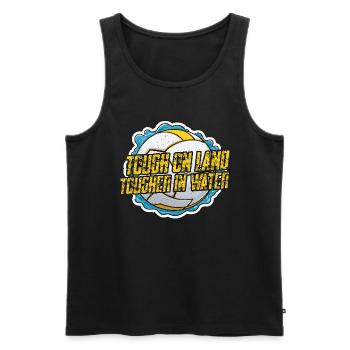 Water Polo Tough On Land Tougher In Water Swimming - Männer Premium Bio Tank Top - Schwarz - Vorne - AI Model Male 178 light (178cm)