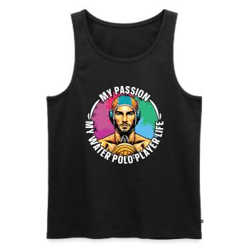 Water Polo My Passion My Water Polo Goalkeeper - Men's Premium Organic Tank Top - black - Front - Michal (187cm)