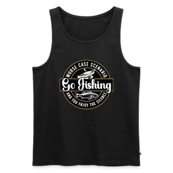 Kayak Fishing Worse Case Scenario Go Paddling - Men's Premium Organic Tank Top - black - Front - AI Model Male 178 light (178cm)