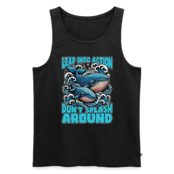 Whale Watching Leap Into Action Marine Biologist - Männer Premium Bio Tank Top - Schwarz - Vorne - Michal (187cm)