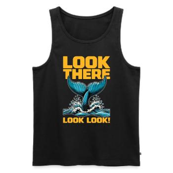 Whale Watching Look There Look Look Sea Creatures - Männer Premium Bio Tank Top - Schwarz - Vorne - AI Model Male 178 light (178cm)