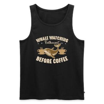 Amateur d’observation des baleines avant de naviguer Café - Débardeur bio Premium Homme - noir - Devant - Michal (187cm)