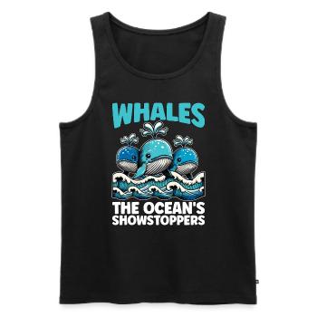 Baleines L’animal marin de l’océan Observation des baleines - Débardeur bio Premium Homme - noir - Devant - Michal (187cm)
