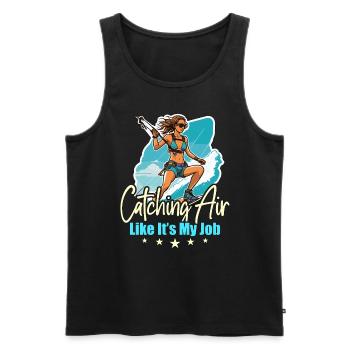 Le kitesurf prend l’air comme s’il s’agissait de planche à voile - Débardeur bio Premium Homme - noir - Devant - Michal (187cm)