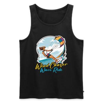 Kiteboarding Wind Chaser Wave Ride Kite Surfer - Men's Premium Organic Tank Top - black - Front - AI Model Male 178 light (178cm)