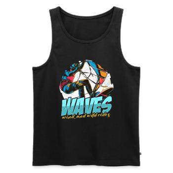 Kiteboarding Waves Wind And Wild Water Sports - Men's Premium Organic Tank Top - black - Front - Michal (187cm)